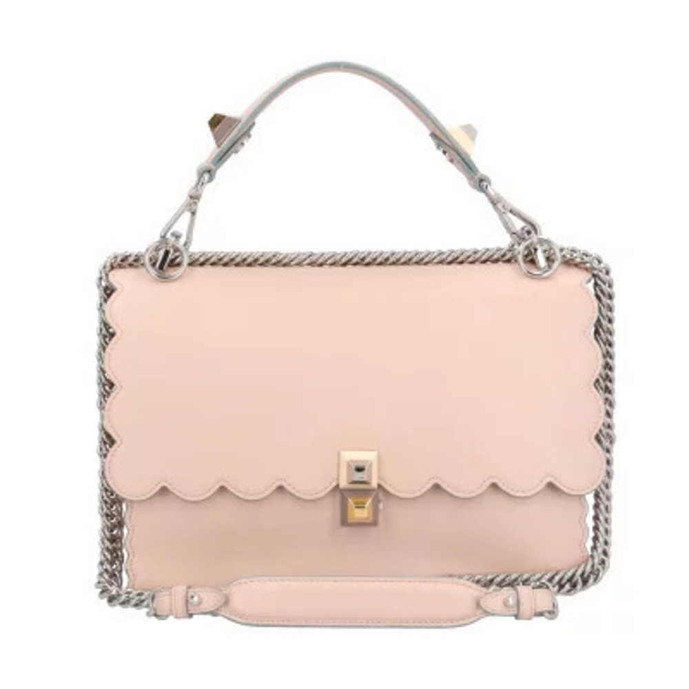 Fendi Kanai Shoulder Bag Leather Pink Double
